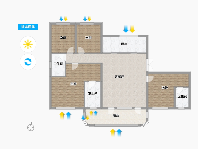 陕西省-西安市-德通映南山-138.28-户型库-采光通风