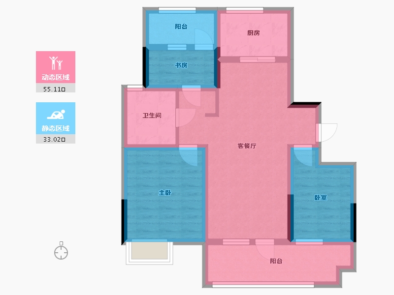 山东省-青岛市-保利云禧-80.09-户型库-动静分区