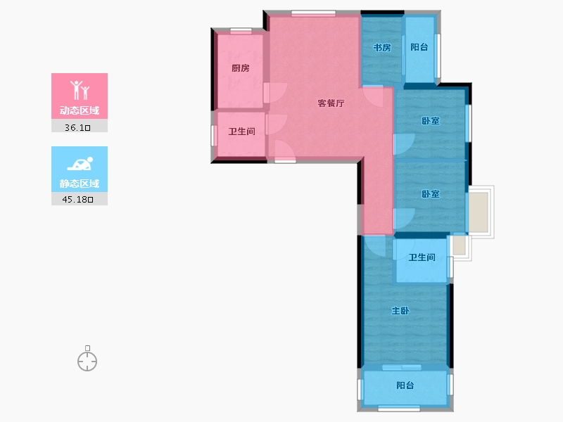 河南省-郑州市-佳田未来新城-90.00-户型库-动静分区