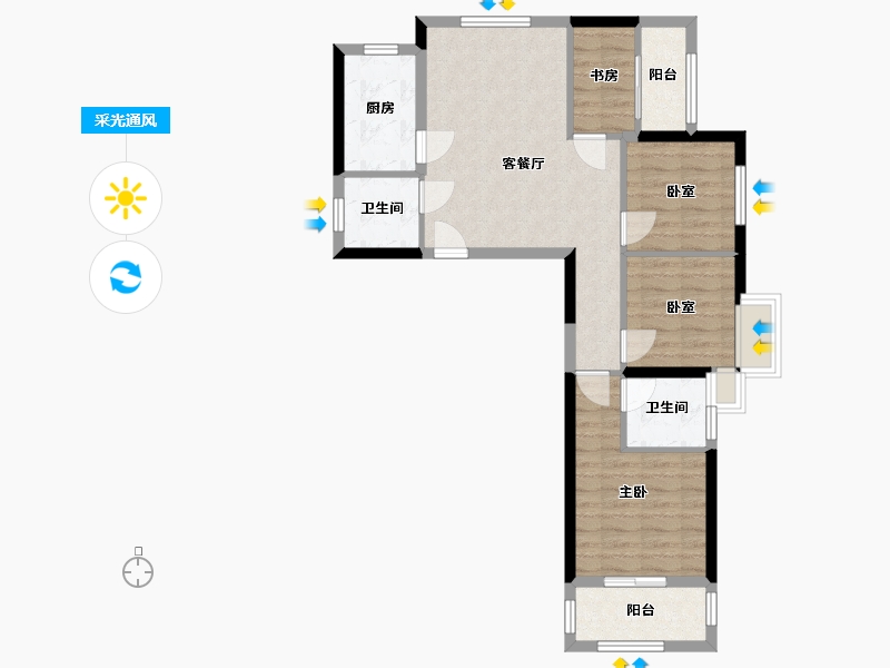 河南省-郑州市-佳田未来新城-90.00-户型库-采光通风