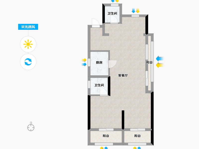 浙江省-杭州市-明煦源赋里-71.56-户型库-采光通风