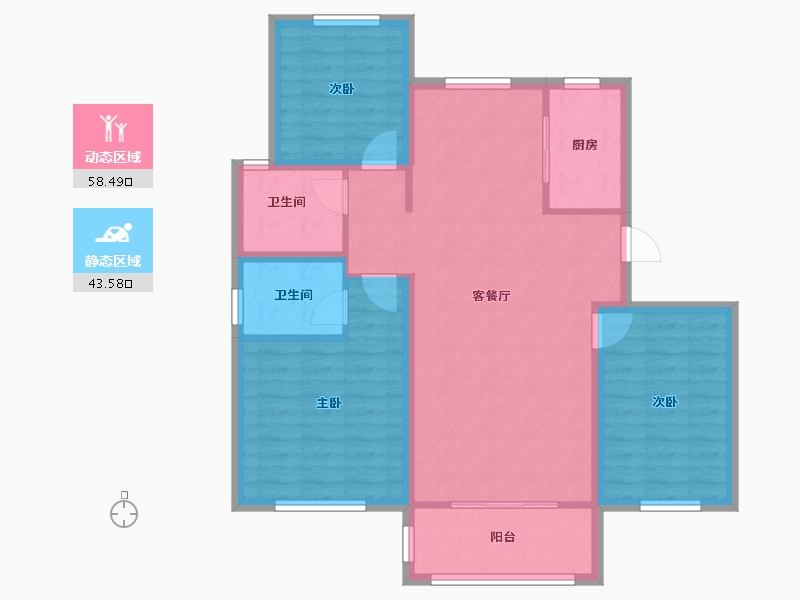 山东省-潍坊市-龙苑尚城-102.40-户型库-动静分区