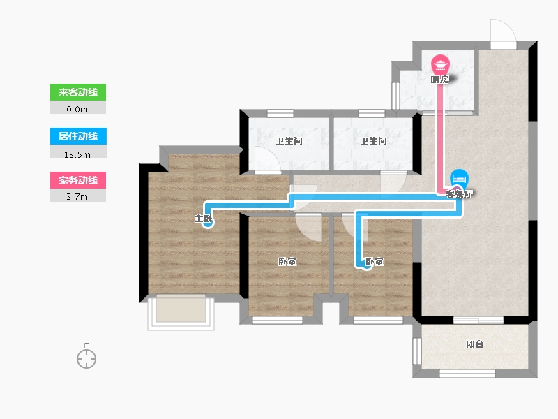 广东省-东莞市-保利·四季和颂-70.28-户型库-动静线