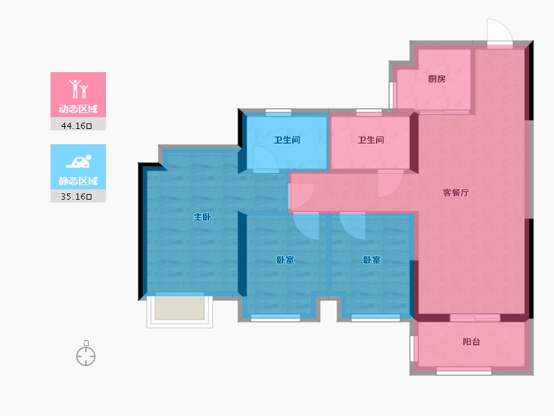 广东省-东莞市-保利·四季和颂-70.28-户型库-动静分区