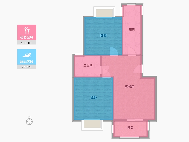 上海-上海市-华江·嘉城-66.90-户型库-动静分区