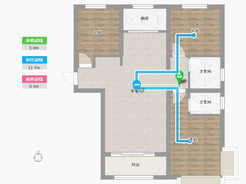 河北省-沧州市-龙樾府-85.60-户型库-动静线