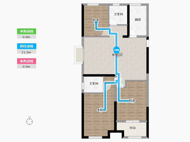 江苏省-徐州市-高铁花园-95.60-户型库-动静线