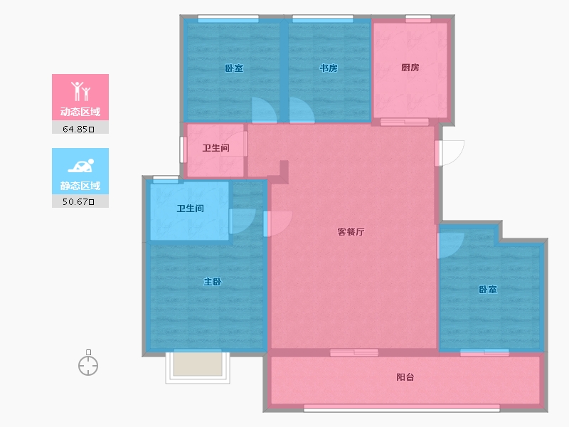 江苏省-徐州市-翠湾中城-112.40-户型库-动静分区