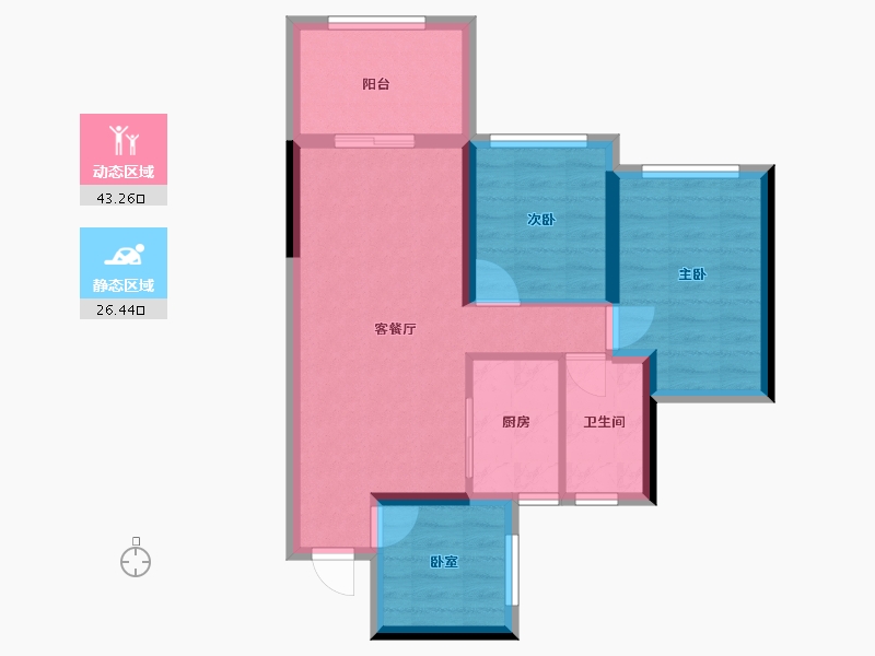 广东省-湛江市-达智·佳境花园-61.60-户型库-动静分区