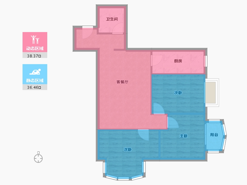 湖南省-长沙市-巴黎香榭芙蓉公馆-80.00-户型库-动静分区