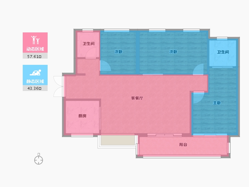 贵州省-贵阳市-万科翡翠公园-92.80-户型库-动静分区