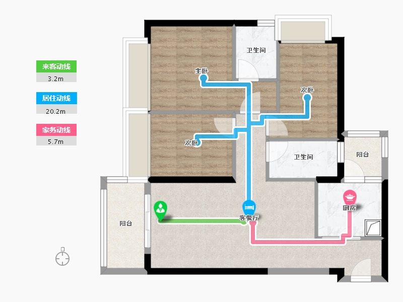 广东省-深圳市-京基·天韵府-76.34-户型库-动静线