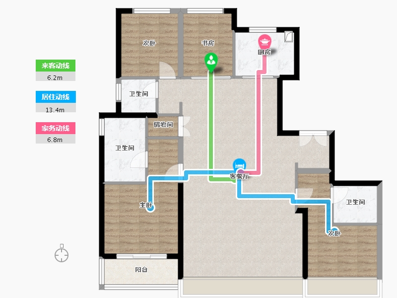 陕西省-西安市-中粮奥体壹号-134.00-户型库-动静线