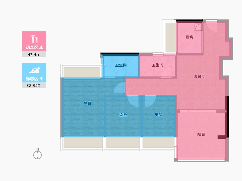 广东省-珠海市-华发琴澳新城·悦玺-67.96-户型库-动静分区