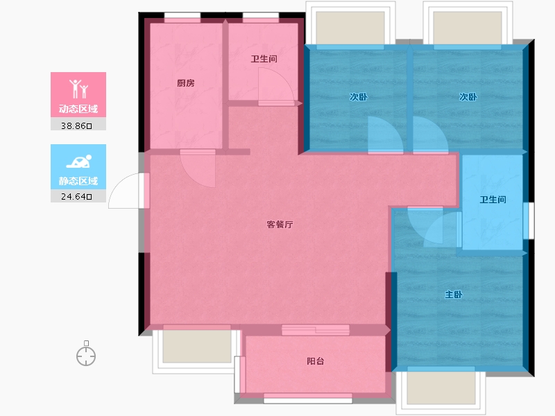 广东省-深圳市-中龙苑-64.00-户型库-动静分区