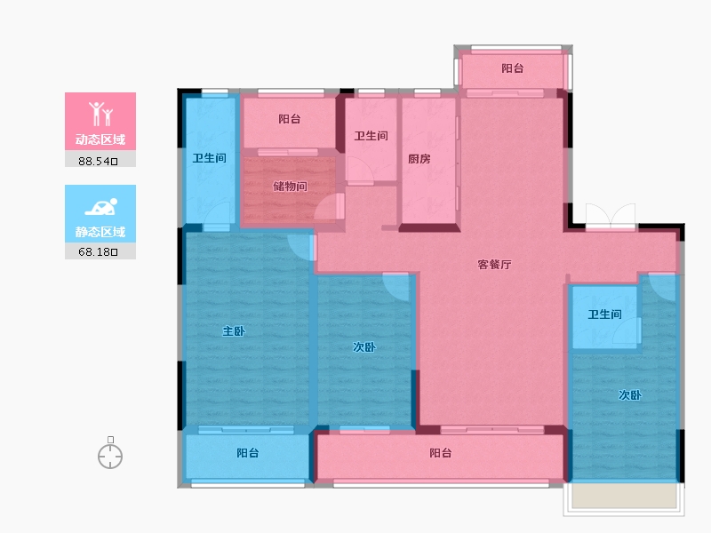 河南省-周口市-建业·青风院子-140.80-户型库-动静分区