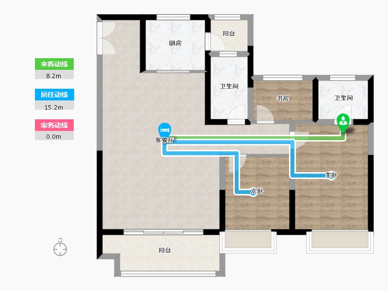 河南省-安阳市-建业多伦天筑-101.60-户型库-动静线