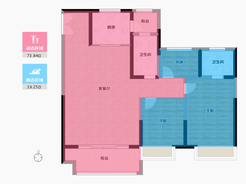 河南省-安阳市-建业多伦天筑-101.60-户型库-动静分区