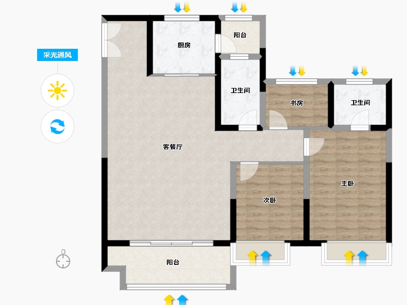 河南省-安阳市-建业多伦天筑-101.60-户型库-采光通风