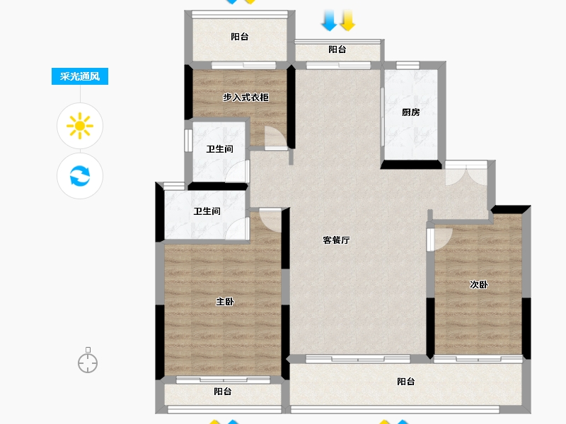 河南省-周口市-建业·青风院子-100.00-户型库-采光通风