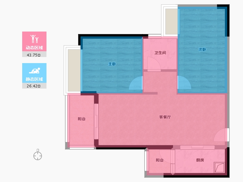 广东省-深圳市-京基·天韵府-62.83-户型库-动静分区