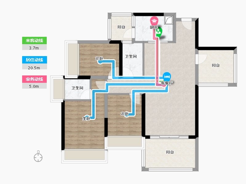 广东省-湛江市-达智·佳境花园-91.00-户型库-动静线