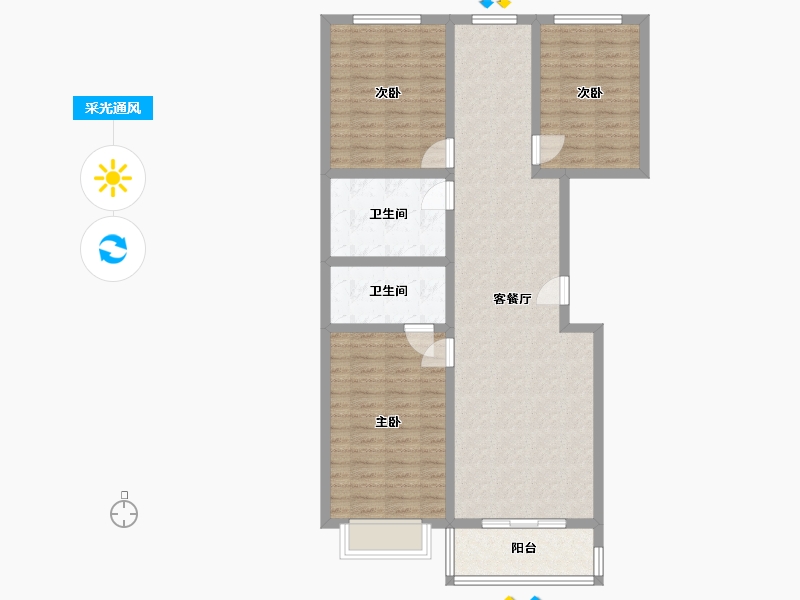 山西省-长治市-龙溪苑-101.00-户型库-采光通风