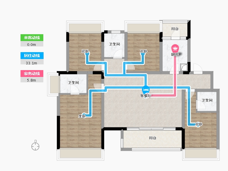 四川省-成都市-蓝光长岛国际社区-112.76-户型库-动静线