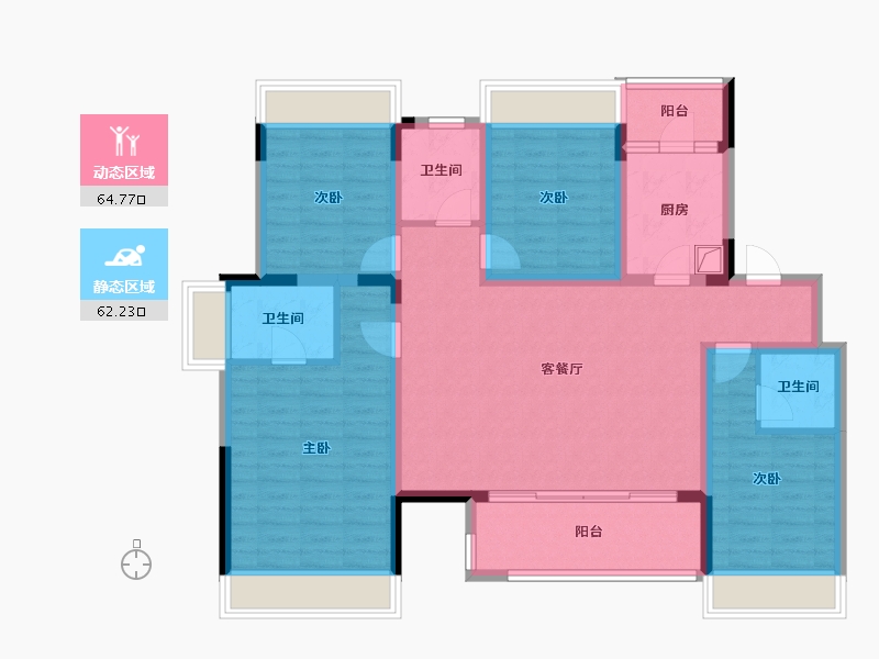 四川省-成都市-蓝光长岛国际社区-112.76-户型库-动静分区