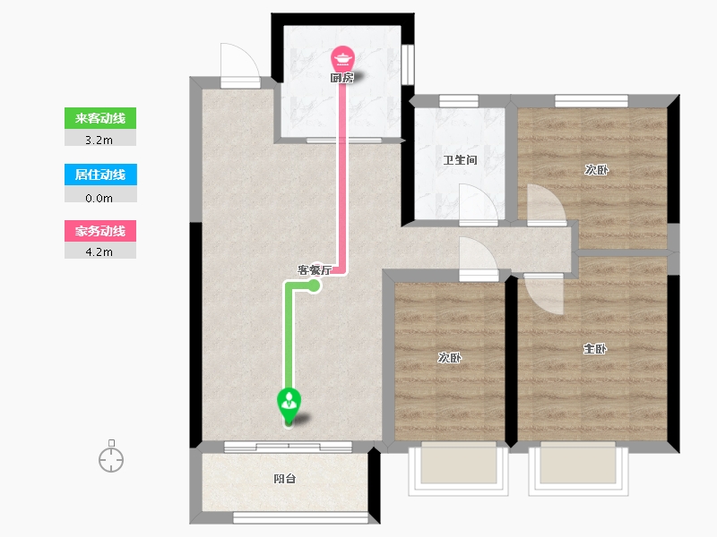 陕西省-西安市-锦绣嘉园-67.04-户型库-动静线