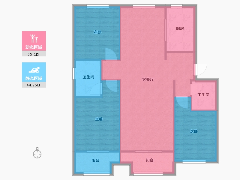 河北省-石家庄市-高远森林城-103.98-户型库-动静分区