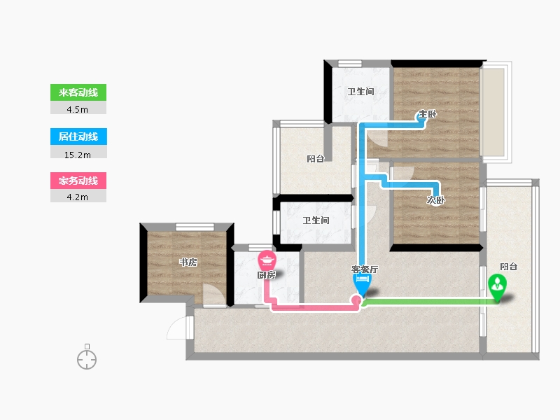 广东省-湛江市-芸品水岸阁-80.23-户型库-动静线