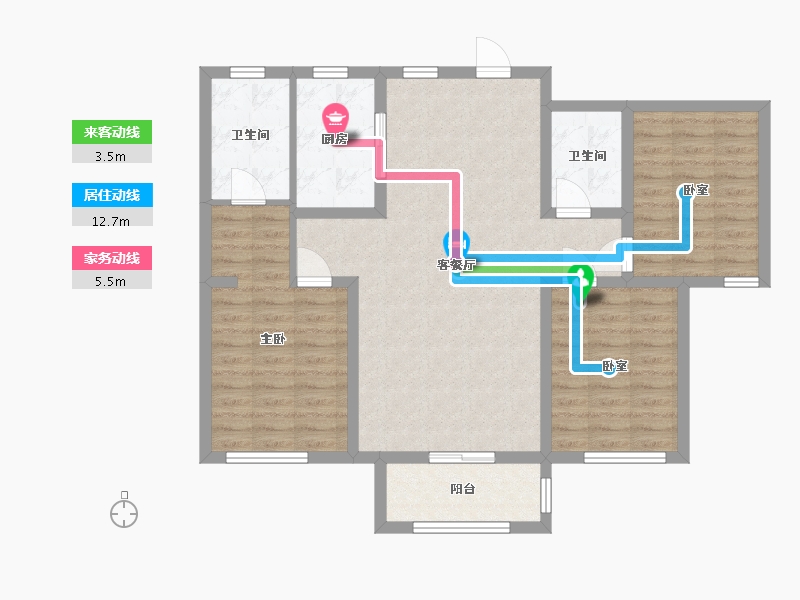 河北省-邢台市-宏屹上院-95.20-户型库-动静线