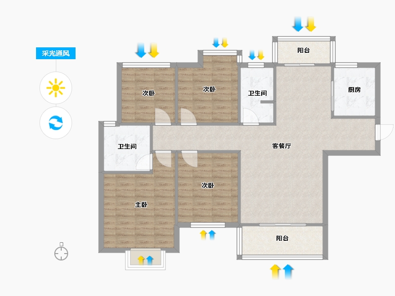 湖南省-长沙市-中建悦和城-101.26-户型库-采光通风