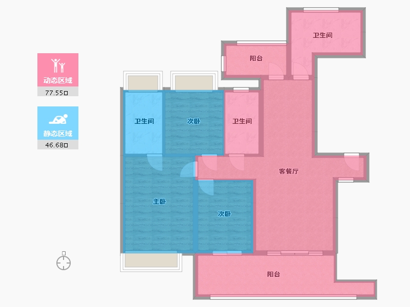 云南省-文山壮族苗族自治州-壹然广场-111.36-户型库-动静分区