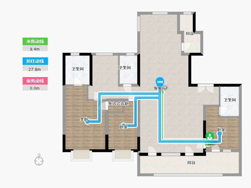 陕西省-西安市-科技路金茂府-163.20-户型库-动静线