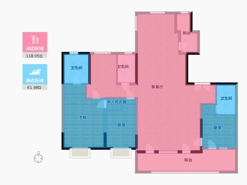 陕西省-西安市-科技路金茂府-163.20-户型库-动静分区