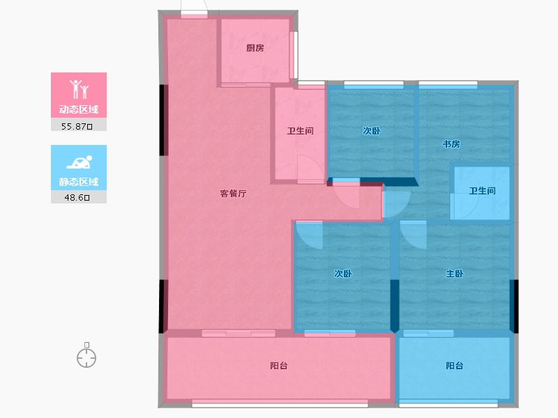 贵州省-毕节市-公园1号-94.05-户型库-动静分区