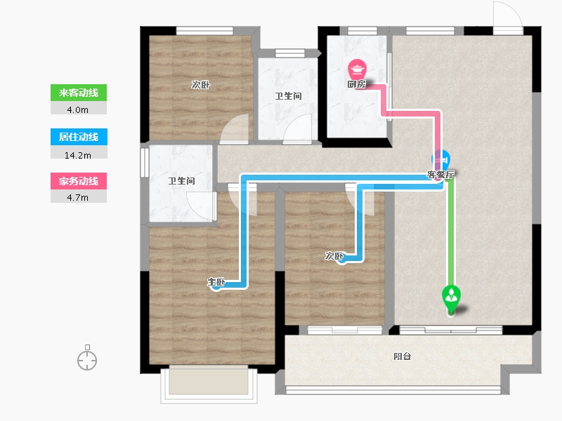 河南省-驻马店市-置地天中第一城南苑-95.06-户型库-动静线