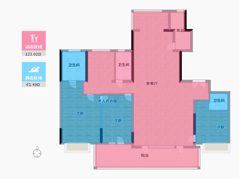 陕西省-西安市-科技路金茂府-166.77-户型库-动静分区