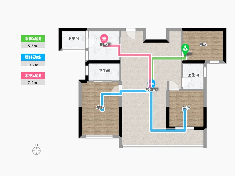 四川省-成都市-明信公园四季-89.00-户型库-动静线