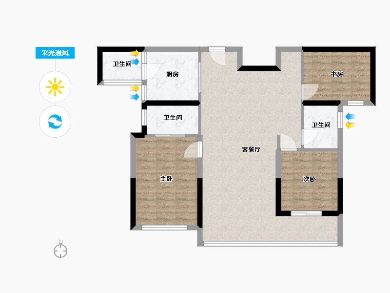 四川省-成都市-明信公园四季-89.00-户型库-采光通风