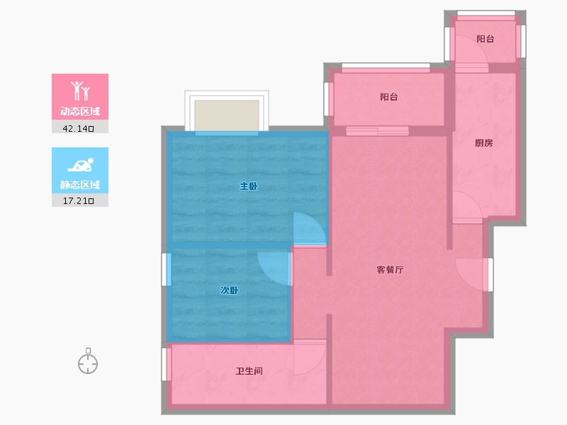 北京-北京市-西山枫林三期-61.04-户型库-动静分区