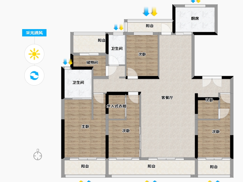 河南省-周口市-建业·青风院子-159.44-户型库-采光通风