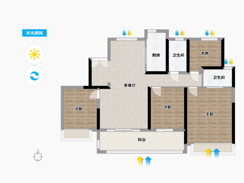 浙江省-温州市-楠盛·丹枫四季-111.20-户型库-采光通风