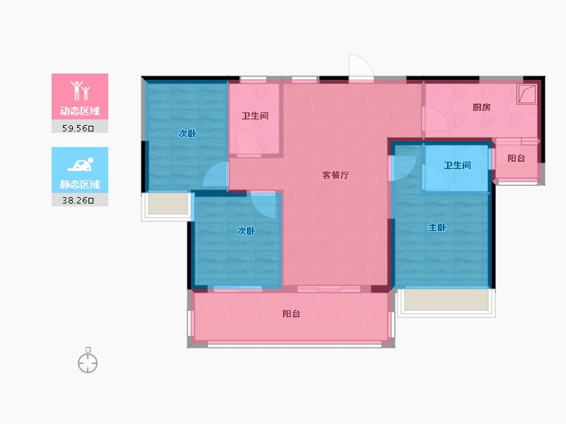 湖南省-郴州市-永兴山湖海上城-87.20-户型库-动静分区