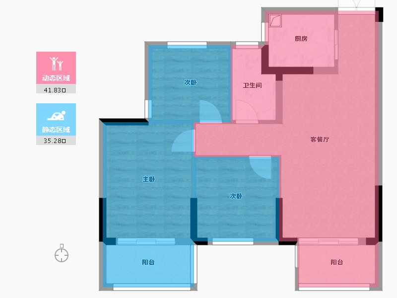 浙江省-湖州市-青荟里-72.00-户型库-动静分区