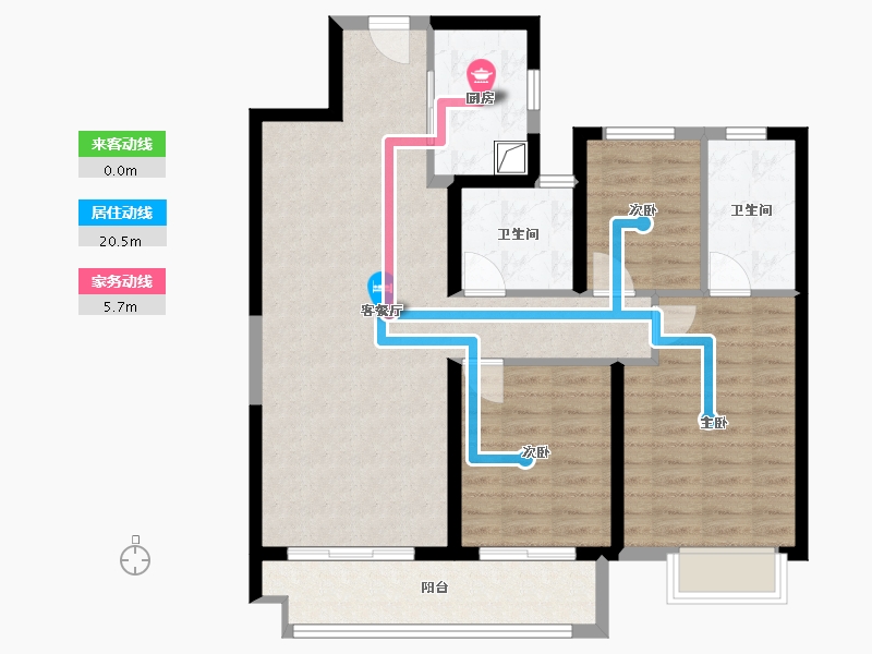 湖北省-武汉市-融创望江府-90.40-户型库-动静线