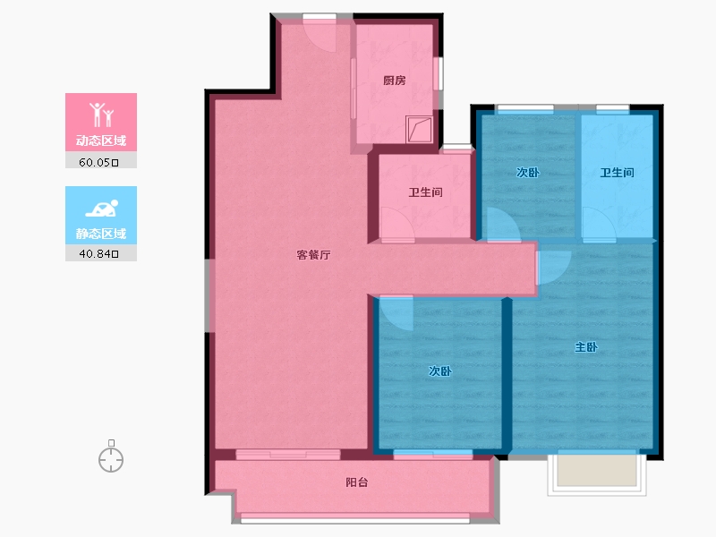 湖北省-武汉市-融创望江府-90.40-户型库-动静分区