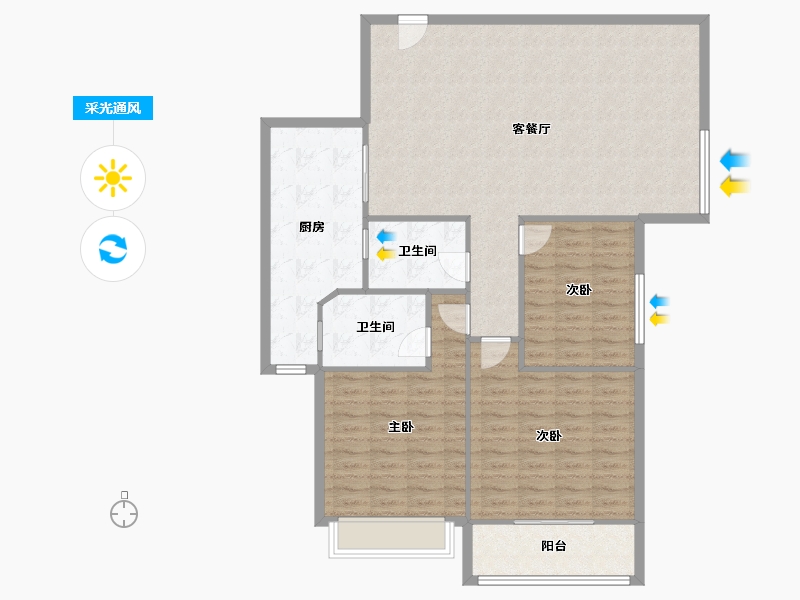 福建省-泉州市-海西上城-113.95-户型库-采光通风